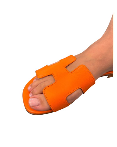 Ciabatta arancio pelle