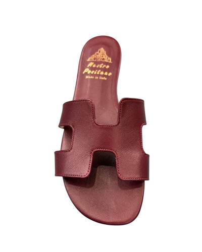 Ciabatta bordeaux pelle